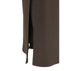 Brown Acetate Midi Skirt