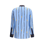 Blue Silk Pattern Shirt
