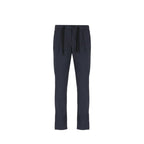 Blue Elastane Casual Pants