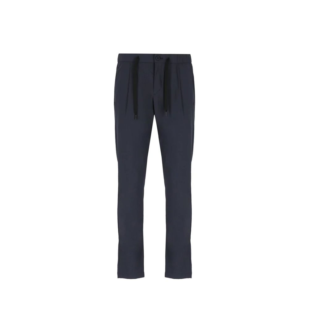 Blue Elastane Casual Pants
