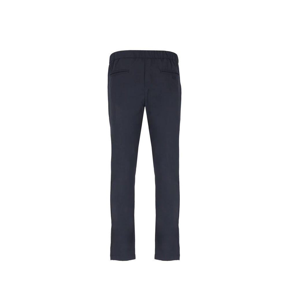 Blue Elastane Casual Pants