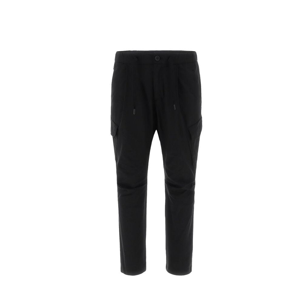 Black Polyester Cargo Pants