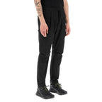 Black Polyester Cargo Pants