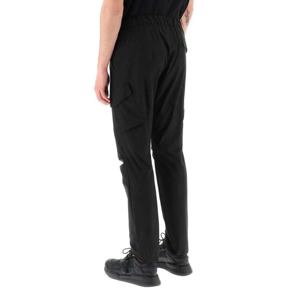Black Polyester Cargo Pants
