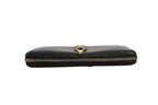 Black and Gold leather logo zip wallet