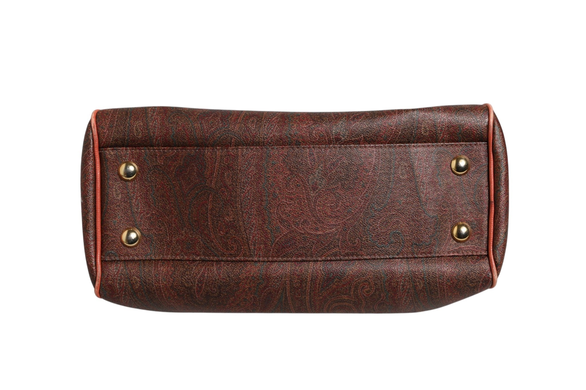 Pattern red, brown, gold canvas duffel bag