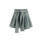 Bicolor Cotton Bermuda Shorts