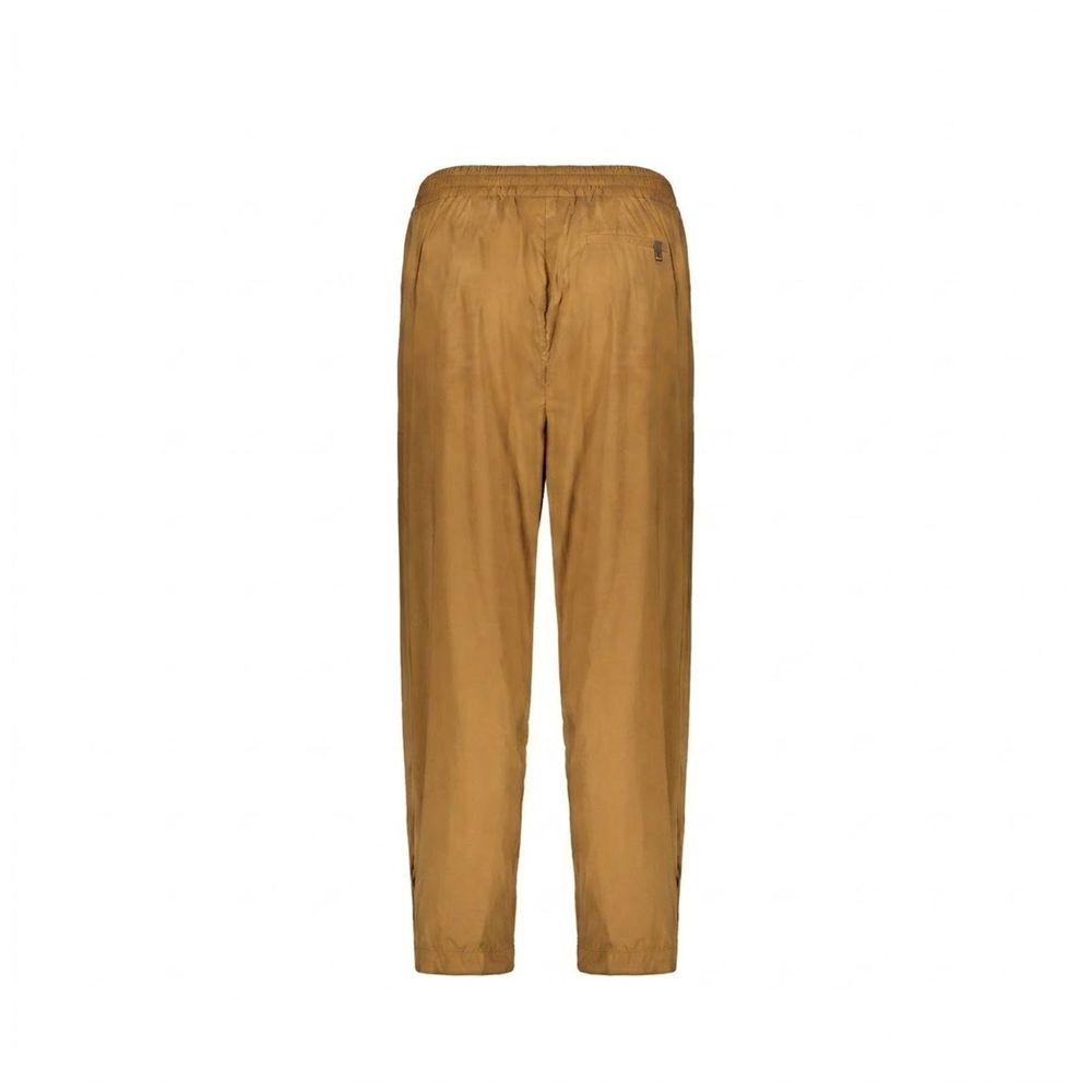 Brown Elastane Casual Pants