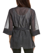 Black Cotton Sleveless Jacket