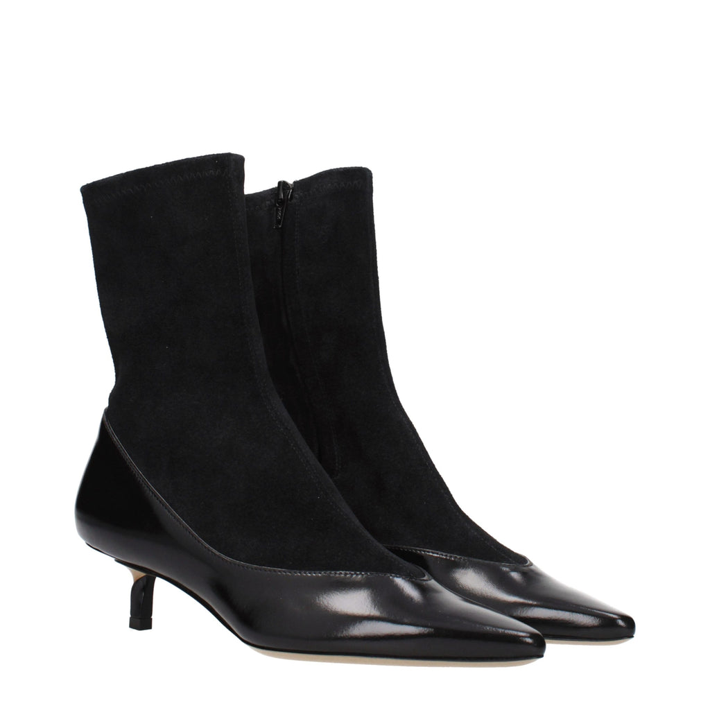 Black Leather Ankle Boots