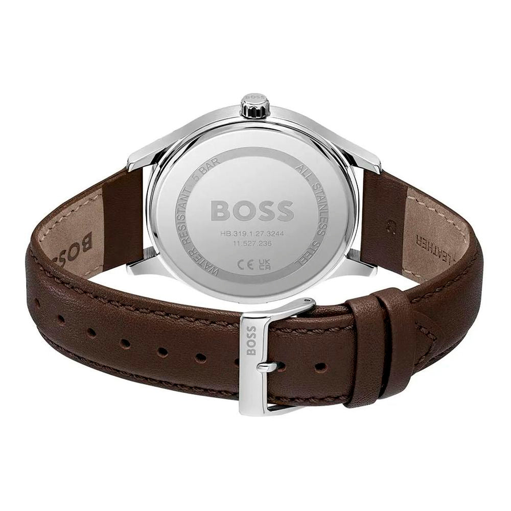 Brown Leather Dress Watch