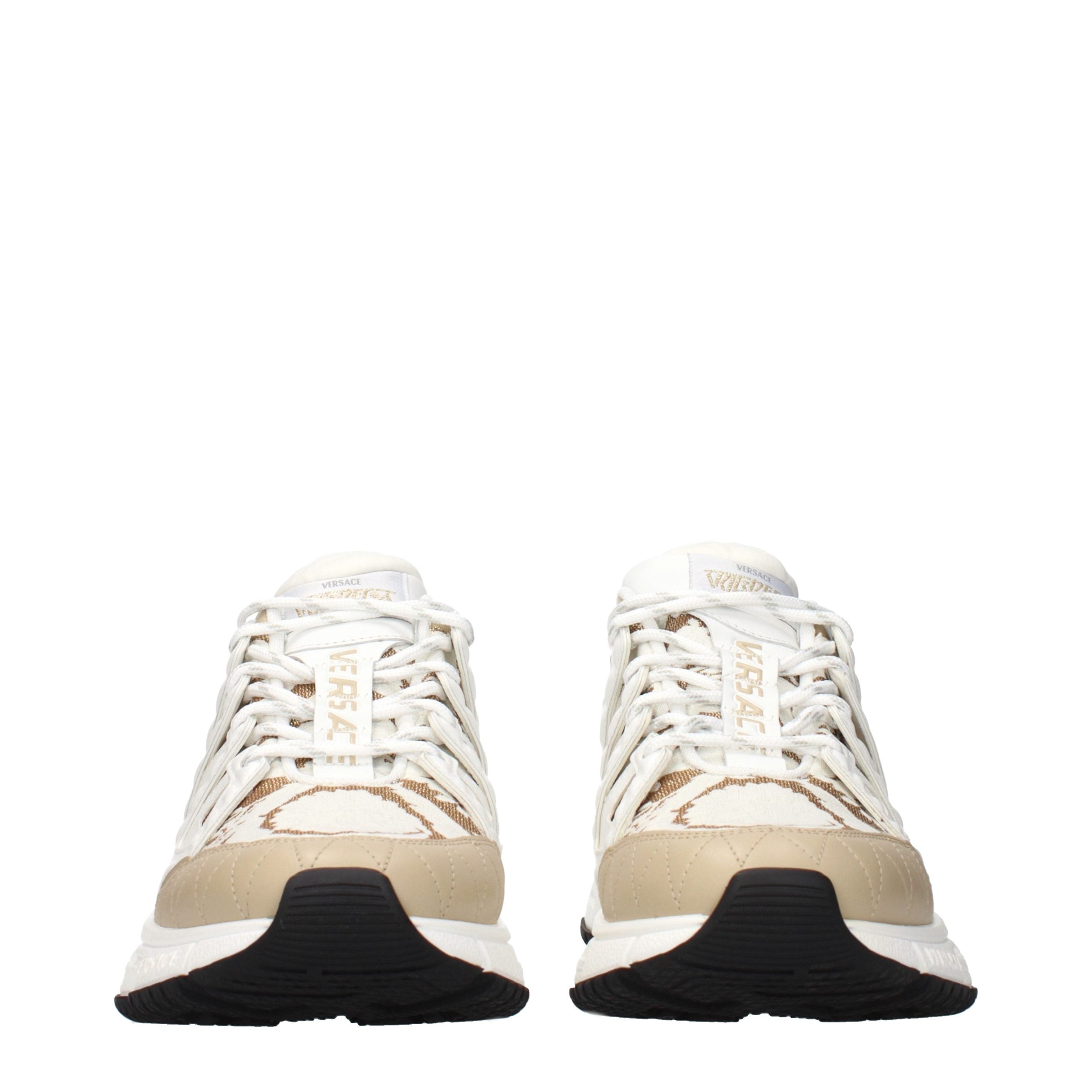 White Fabric Athletic Sneakers