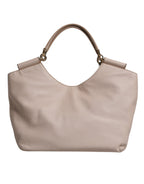 Light Pink Leather Logo Plaque Tote Shoulder Borse Bag