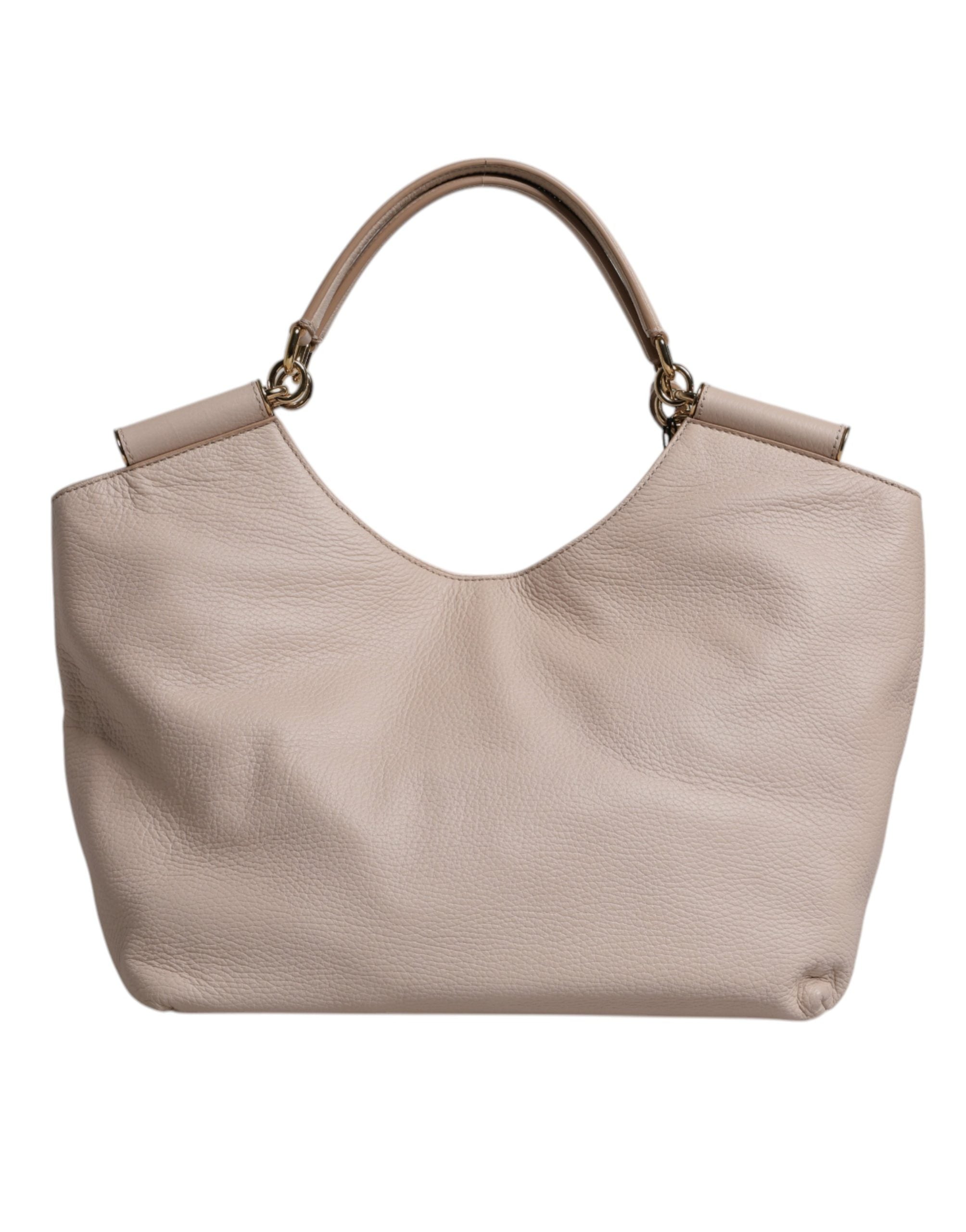Light Pink Leather Logo Plaque Tote Shoulder Borse Bag