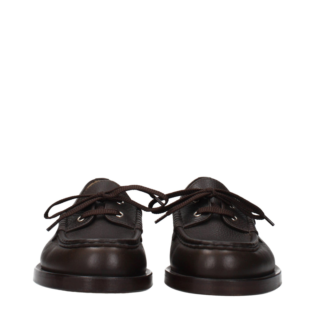 Brown Leather Slip-On Loafers