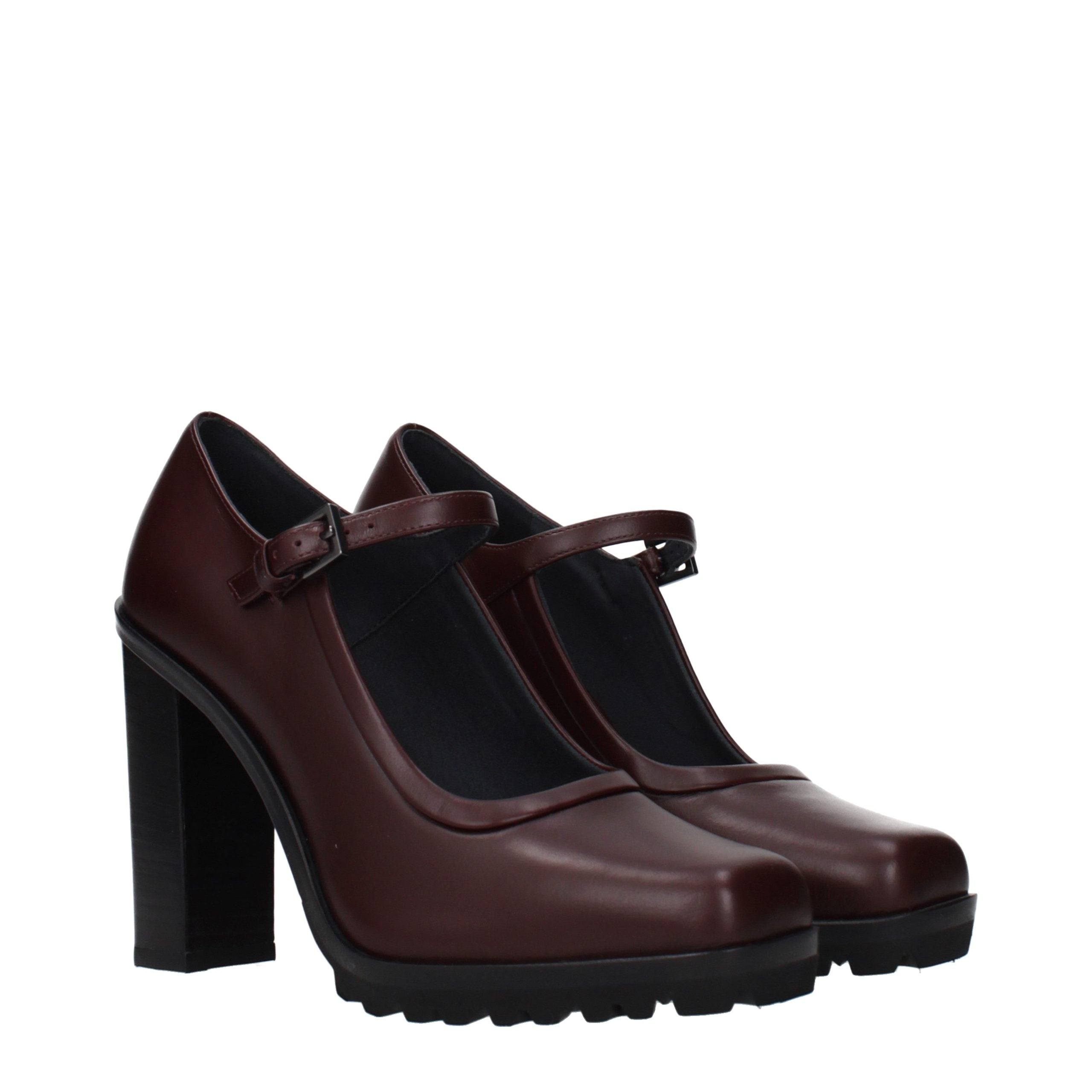 Brown Leather High Heel Pumps