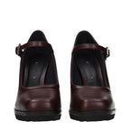 Brown Leather High Heel Pumps