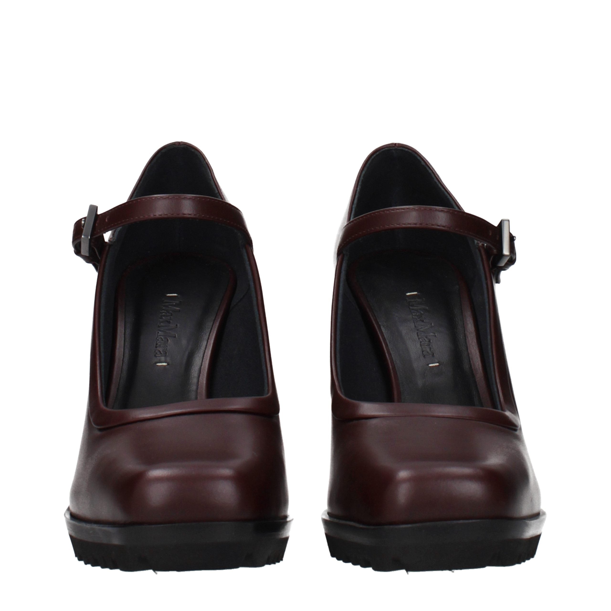 Brown Leather High Heel Pumps