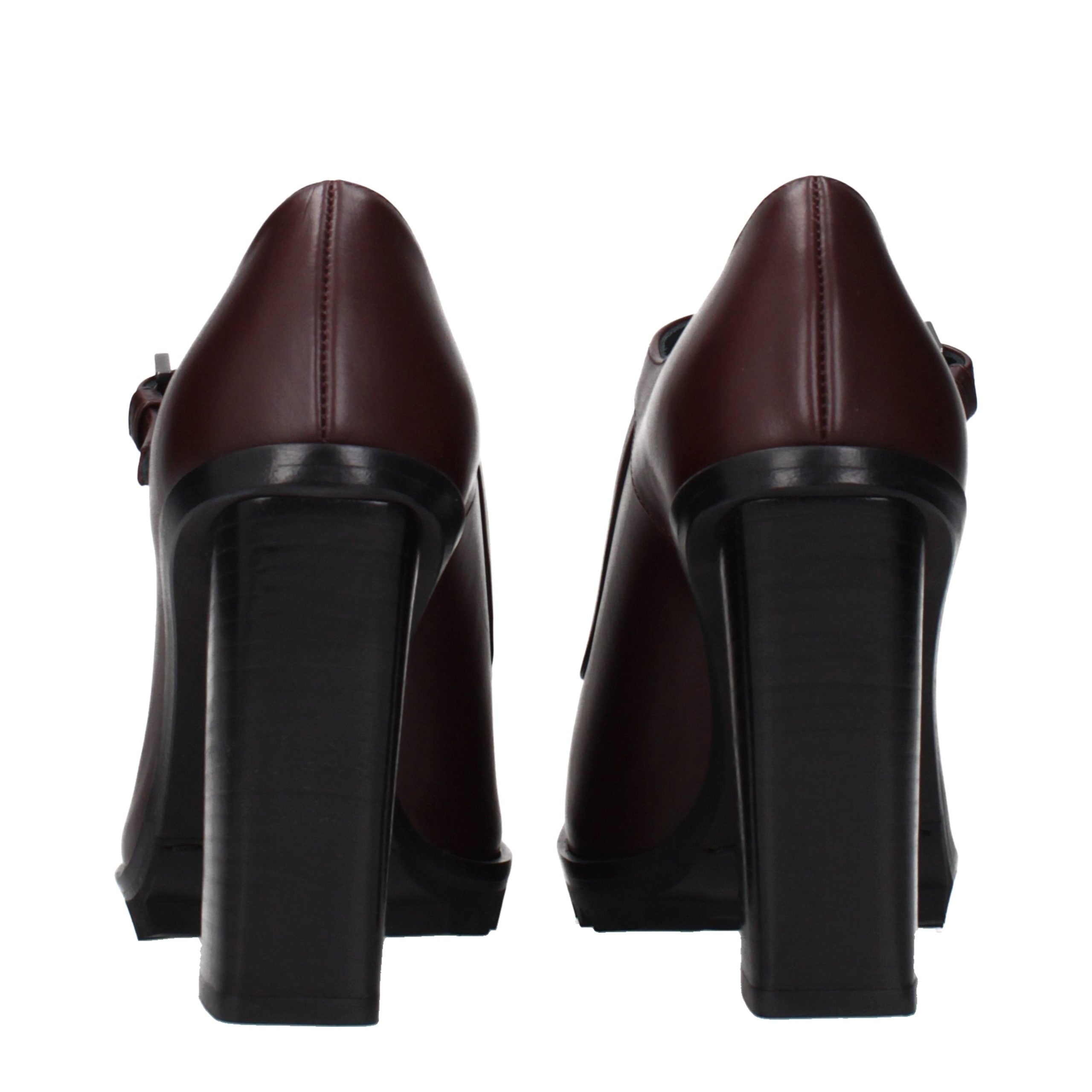 Brown Leather High Heel Pumps