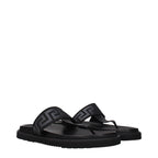 Black Fabric Flip-Flop Sandals