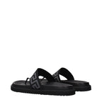 Black Fabric Flip-Flop Sandals