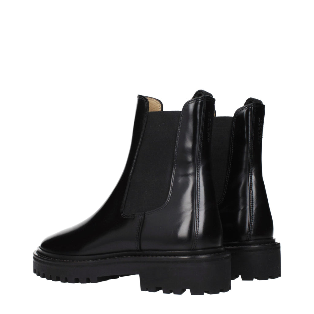 Black Leather Ankle Boots