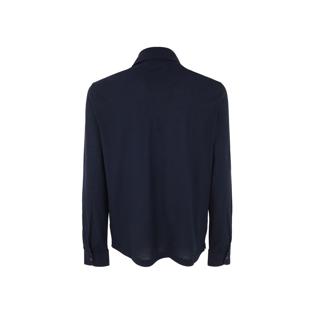 Blue Cotton Polo Shirt