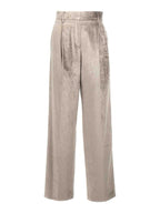 Gray Cotton Casual Pants