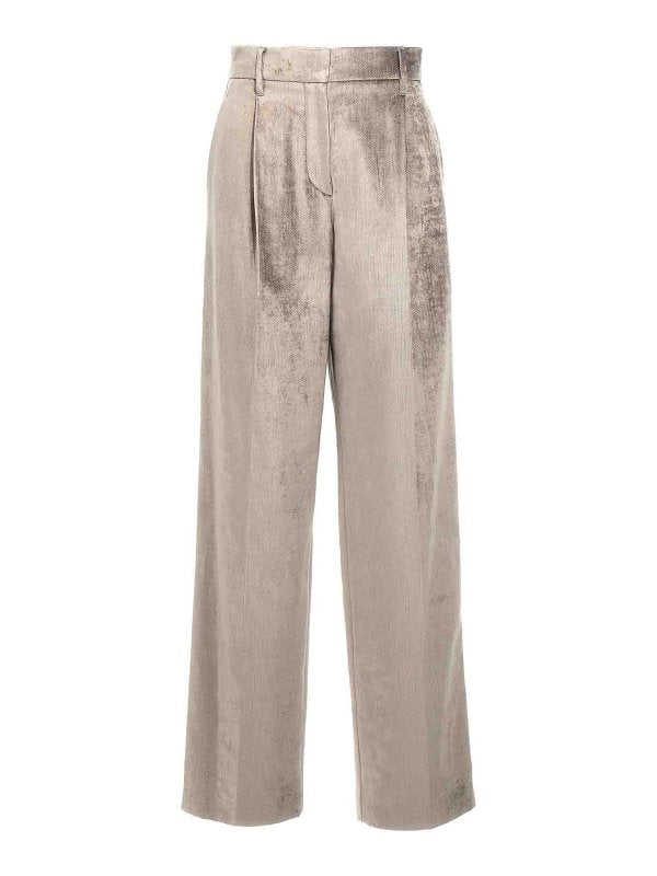 Gray Cotton Casual Pants
