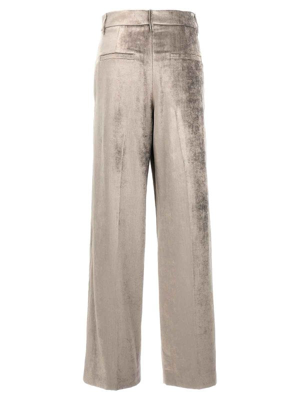 Gray Cotton Casual Pants
