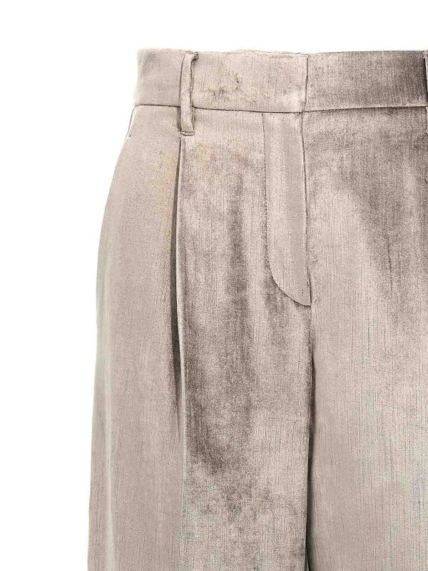 Gray Cotton Casual Pants