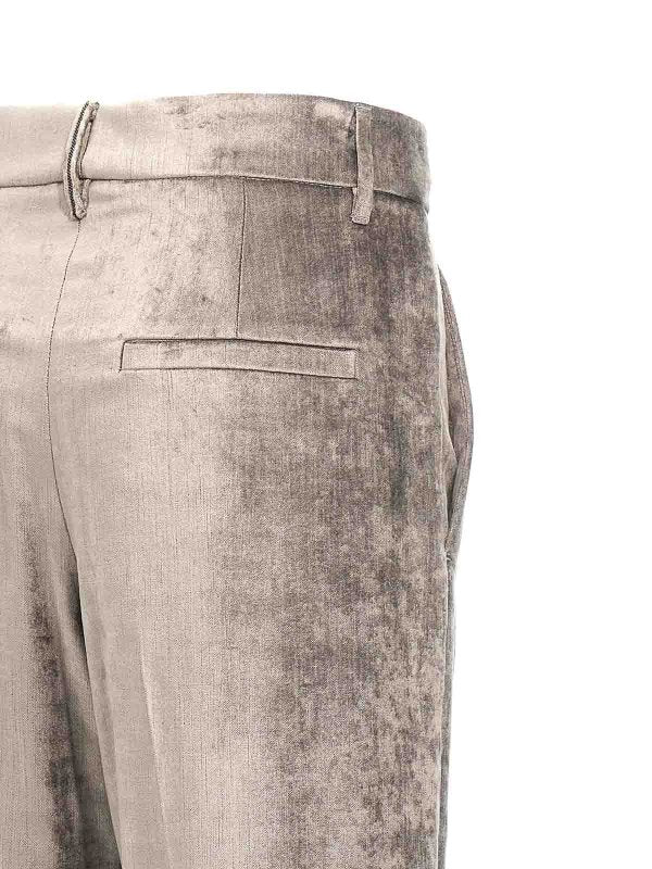 Gray Cotton Casual Pants