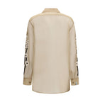 Beige Silk Pattern Shirt
