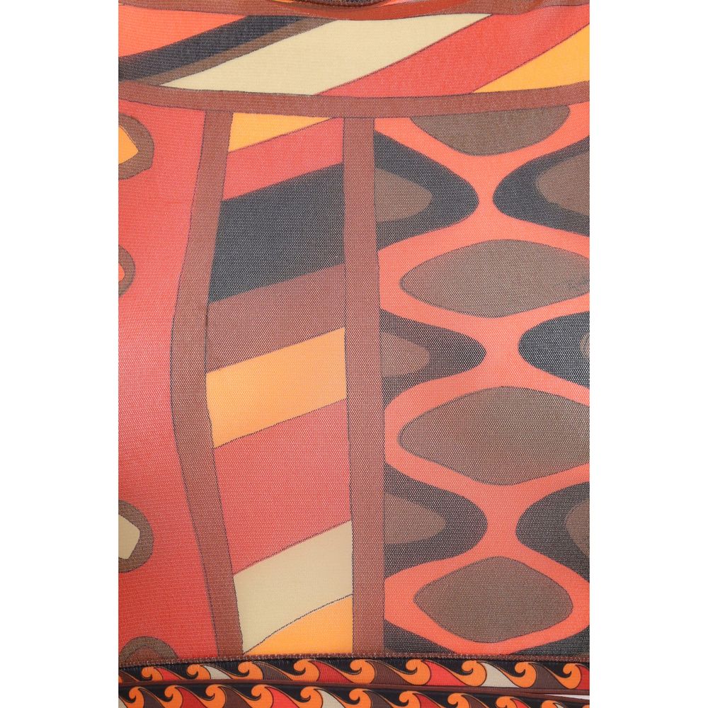 Orange Polyamide Pattern Shirt