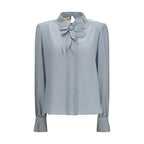 Blue Silk Blouse