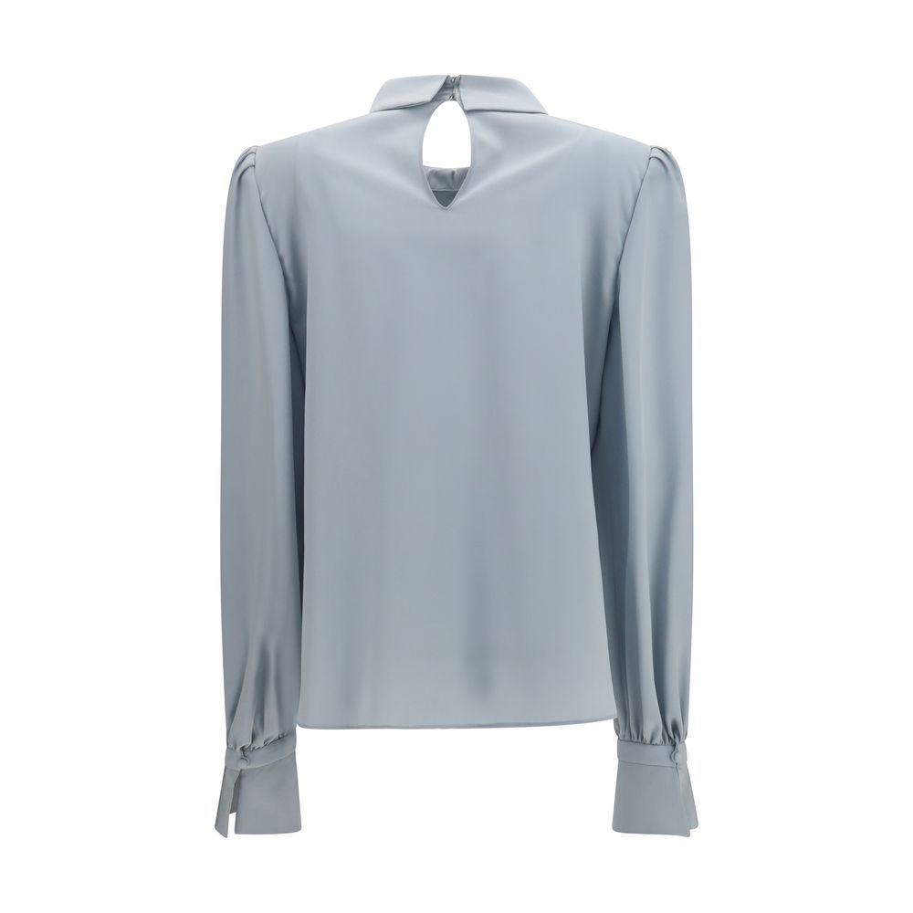 Blue Silk Blouse