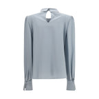 Blue Silk Blouse