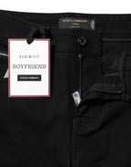 Black Boyfriend Cotton Stretch Denim Jeans