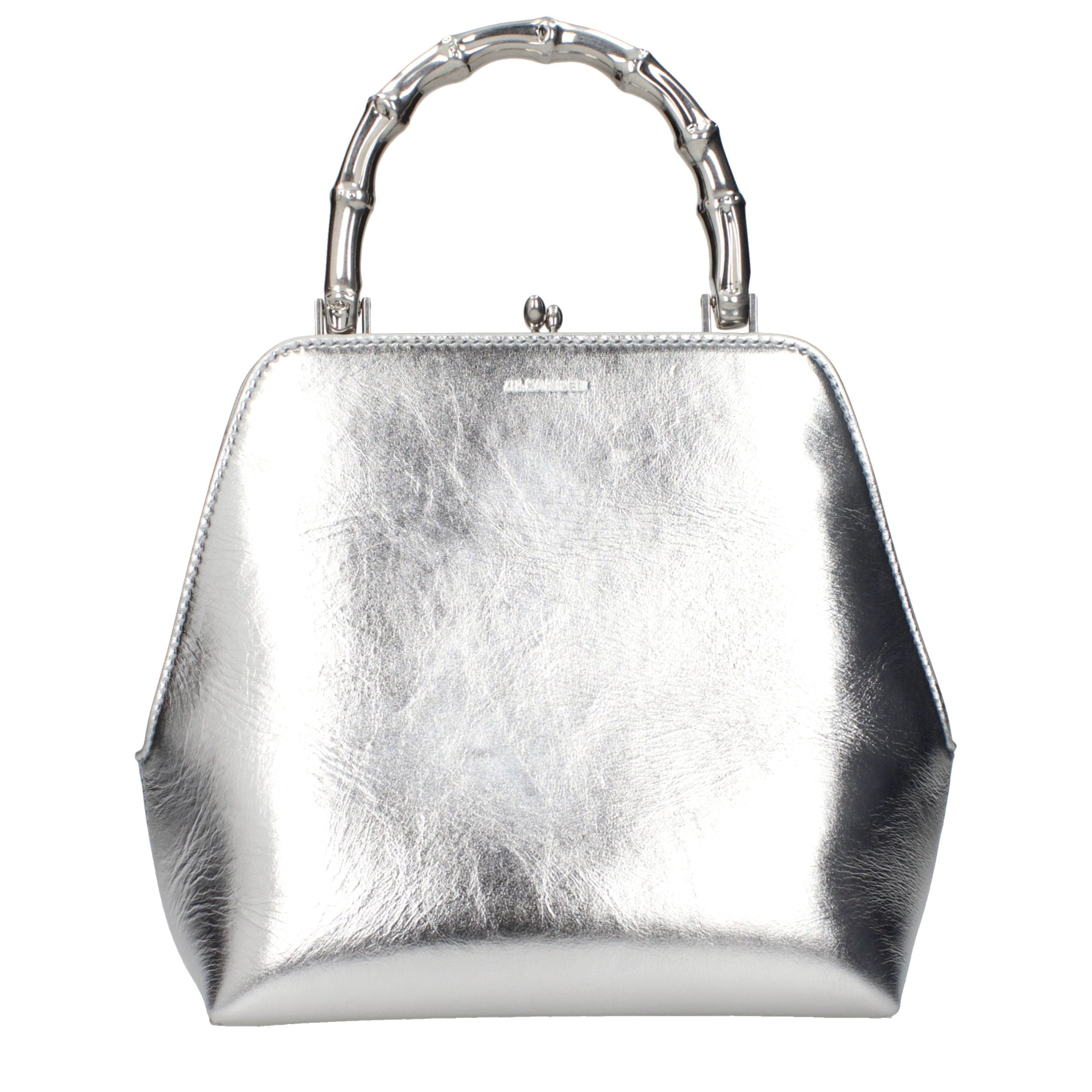 Gray Leather Handbag