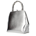 Gray Leather Handbag