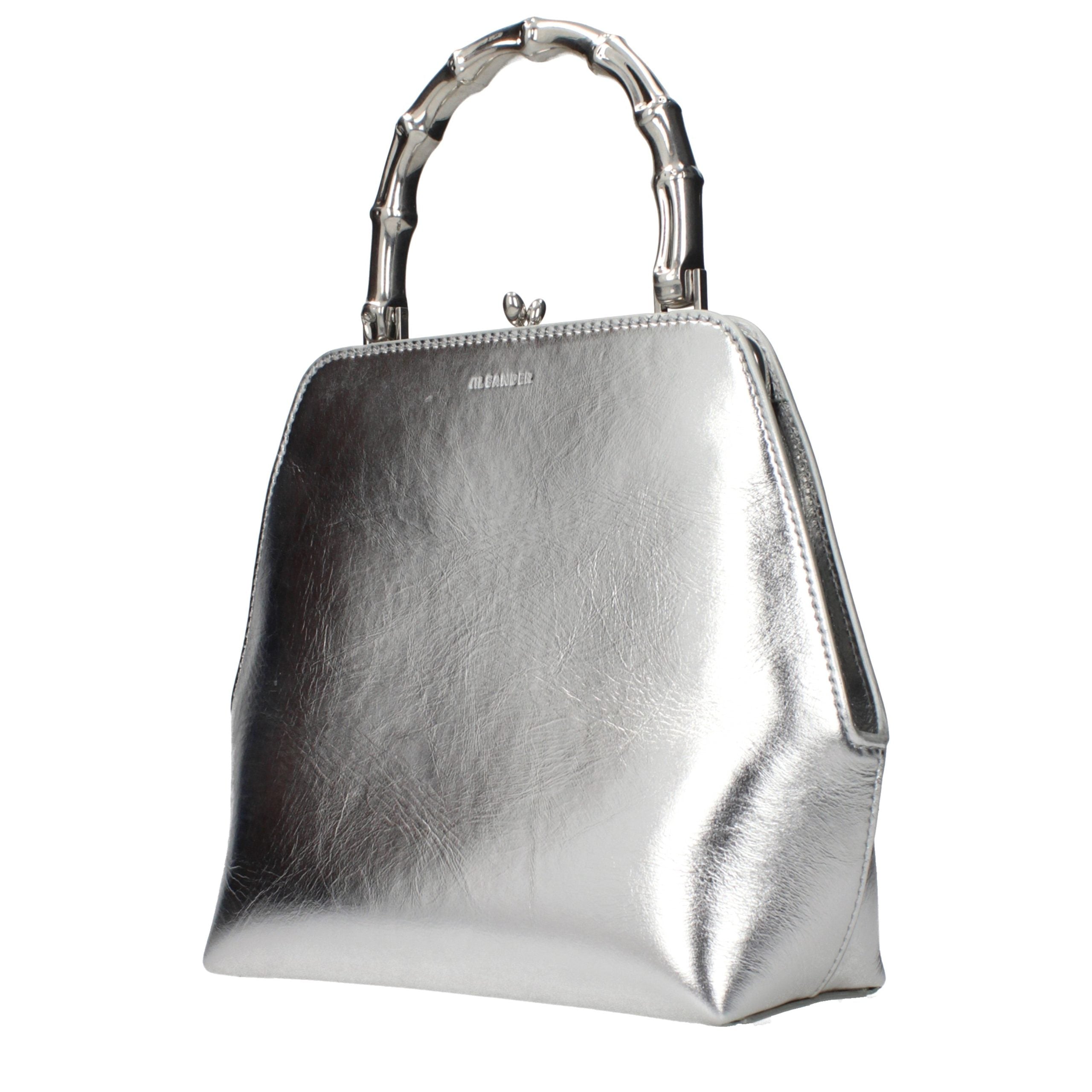 Gray Leather Handbag