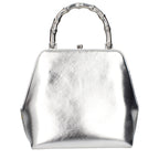 Gray Leather Handbag
