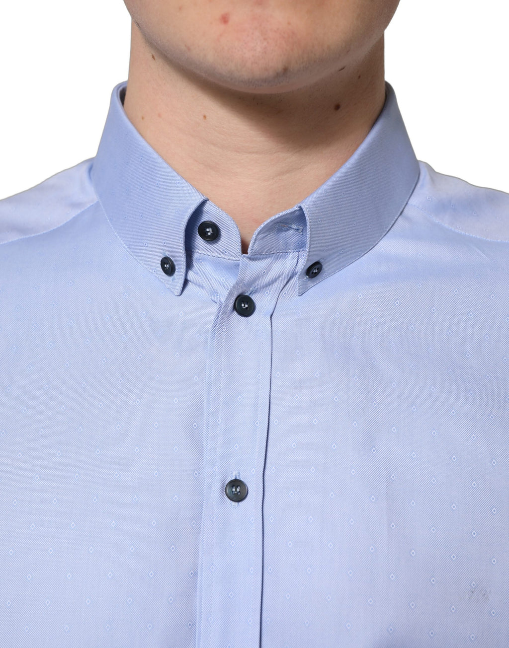 Light Blue Cotton Dress Formal Men Shirt