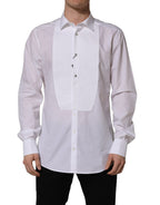 White Bib Cotton Poplin Dress Formal Shirt