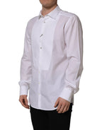 White Bib Cotton Poplin Dress Formal Shirt