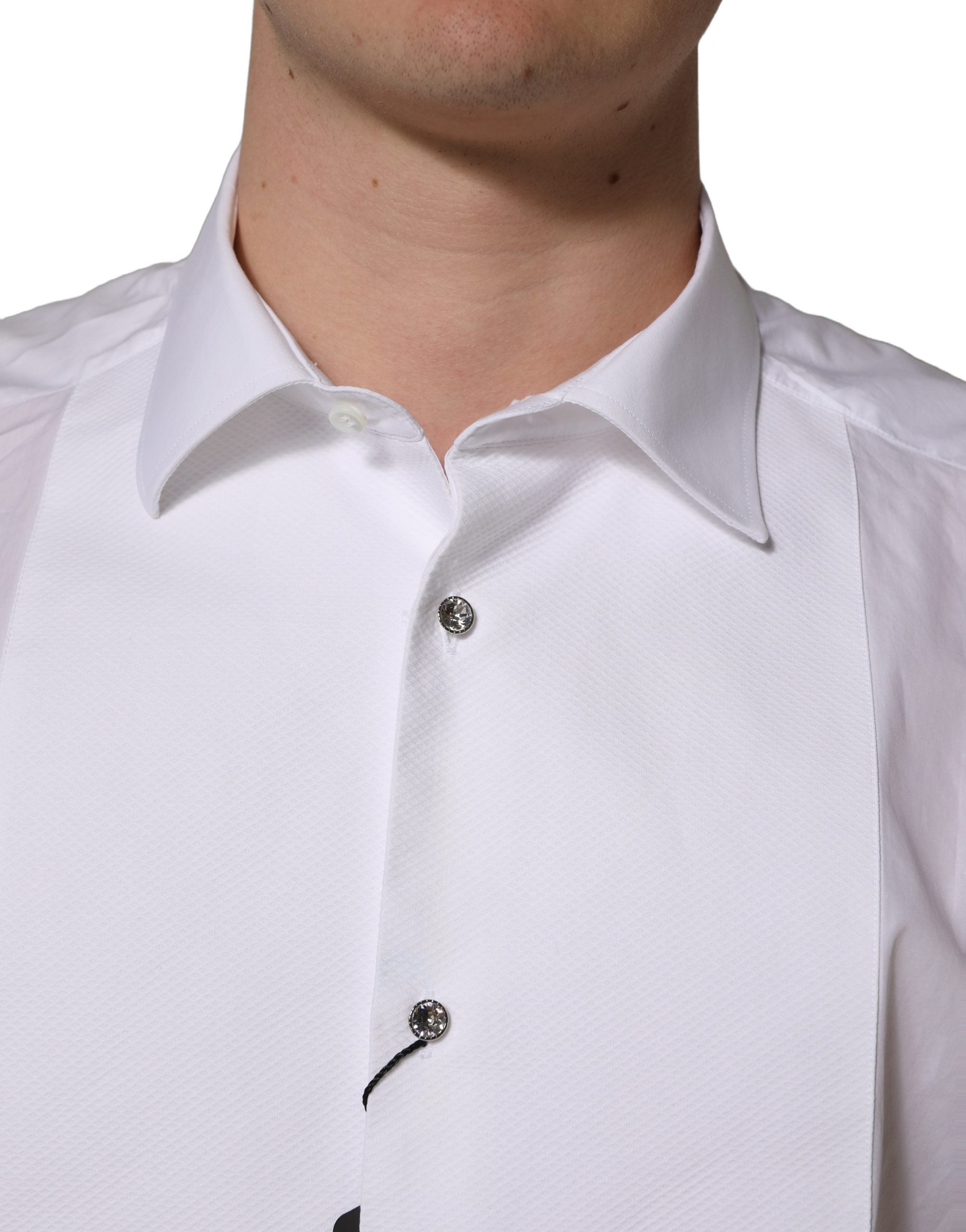 White Bib Cotton Poplin Dress Formal Shirt