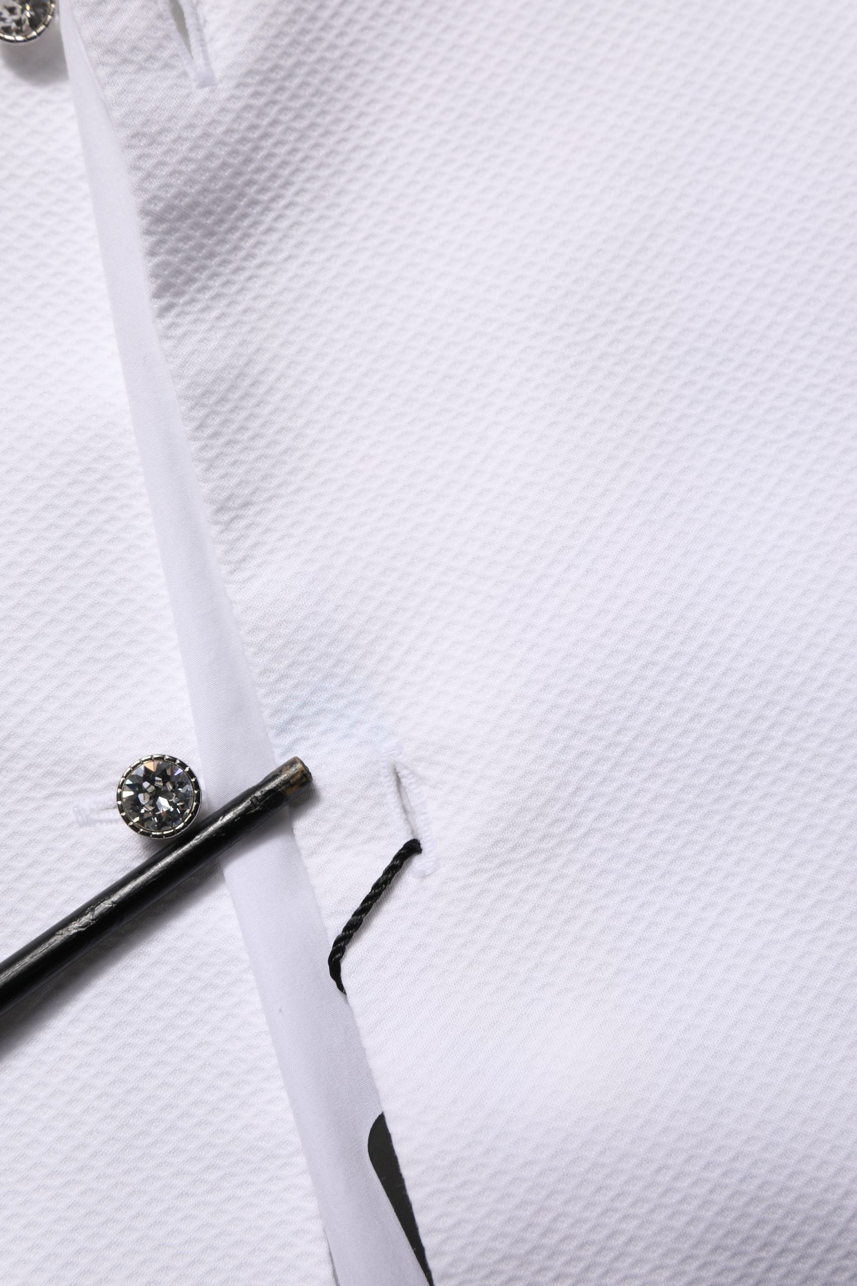 White Bib Cotton Poplin Dress Formal Shirt