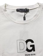 White DG Logo Crew Neck Short Sleeves T-shirt