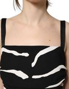 Black White Zebra Cady Calf Length Dress