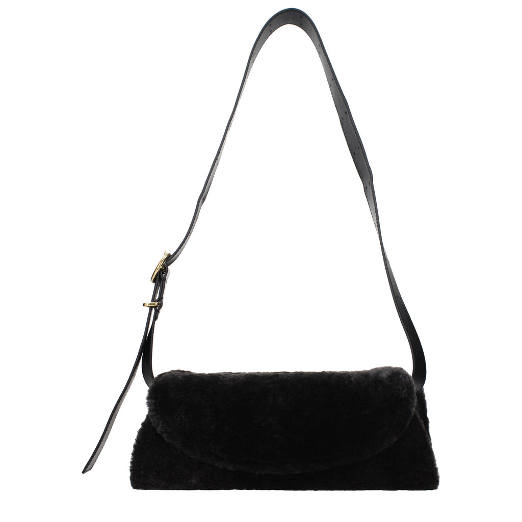 Black Fur Crossbody Bag